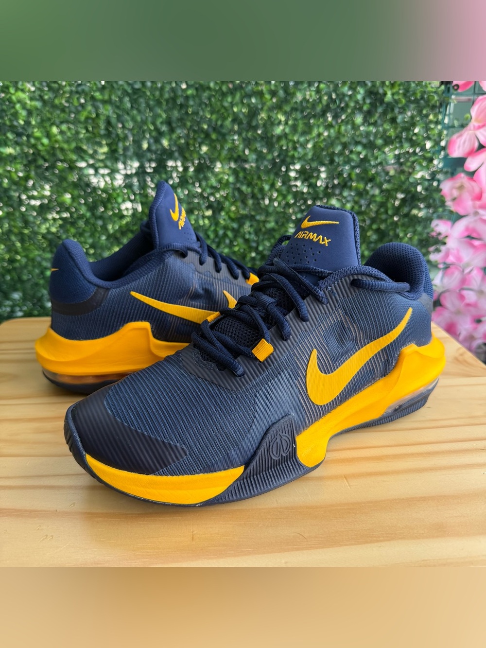 Nike Air Max Impact 4 Men’s 8 Navy Gold Basketball Shoes DM1124-401